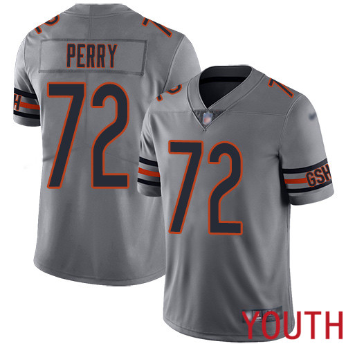 Chicago Bears Limited Silver Youth William Perry Jersey NFL Football 72 Inverted Legend